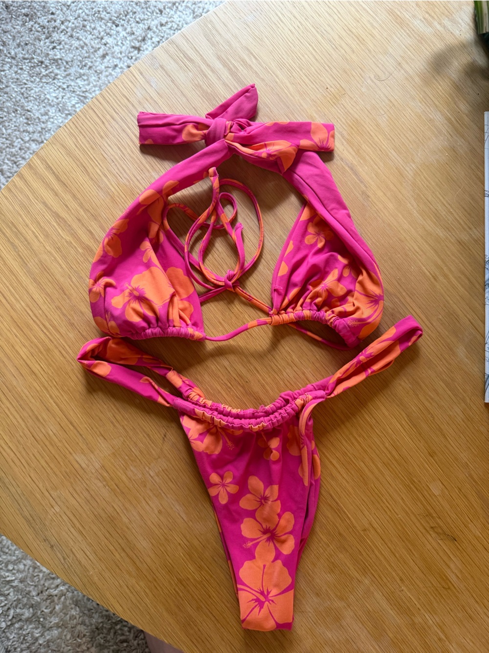 Garage Pink Floral Bikini Size S